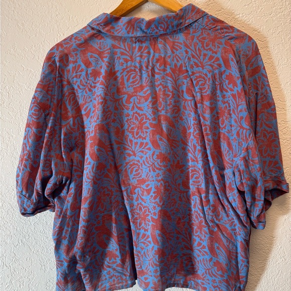 Prana Red and Blue Floral Shirt - Picture 2 of 3